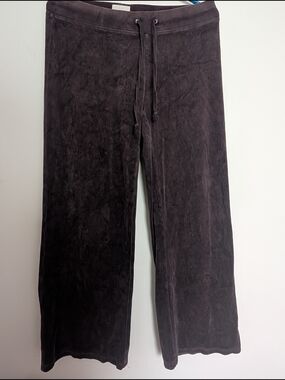 Vintage Y2k Banana Republic  Purple Brownish Velour Drawstring Flare  SweatPants